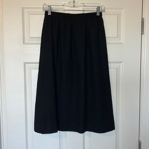 Vintage Barclay Square Black Lined Midi Skirt with Elastic Waistband Size 12